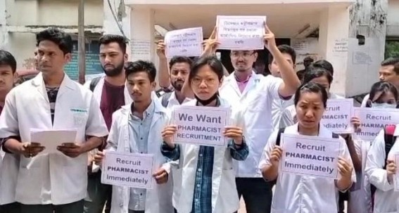 After 6 months of Announcement, No Step taken by Tripura BJP Govt to Recruit Pharmacists: Job Aspirants Protested After 6 months of Announcement, No Step taken by Tripura BJP Govt to Recruit Pharmacists: Job Aspirants Protested